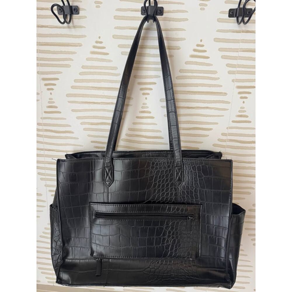 Beis The Work Tote in Black Croc - Picture 7 of 10